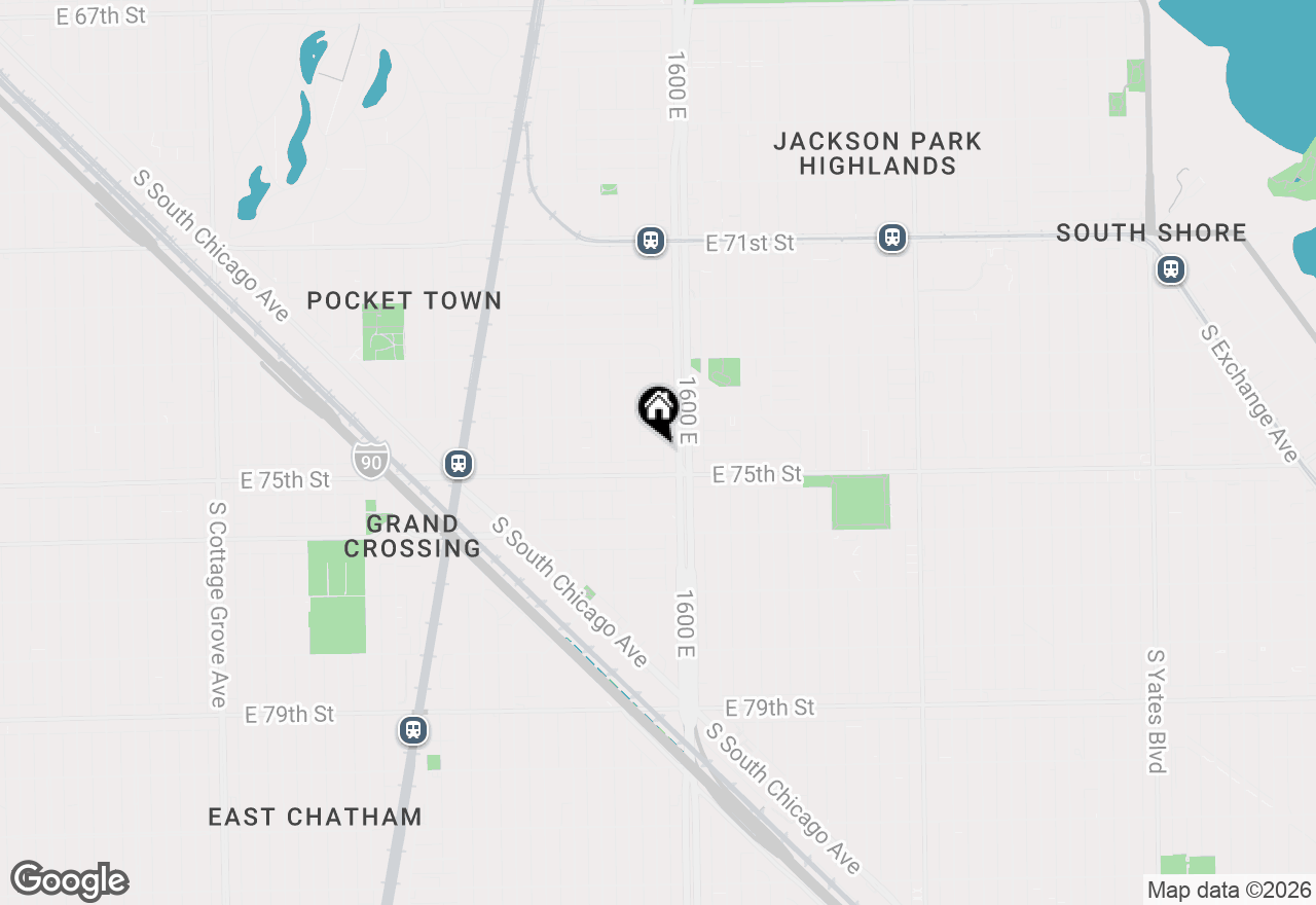 Map of 1535 E 74th Place, Chicago, IL 60619
