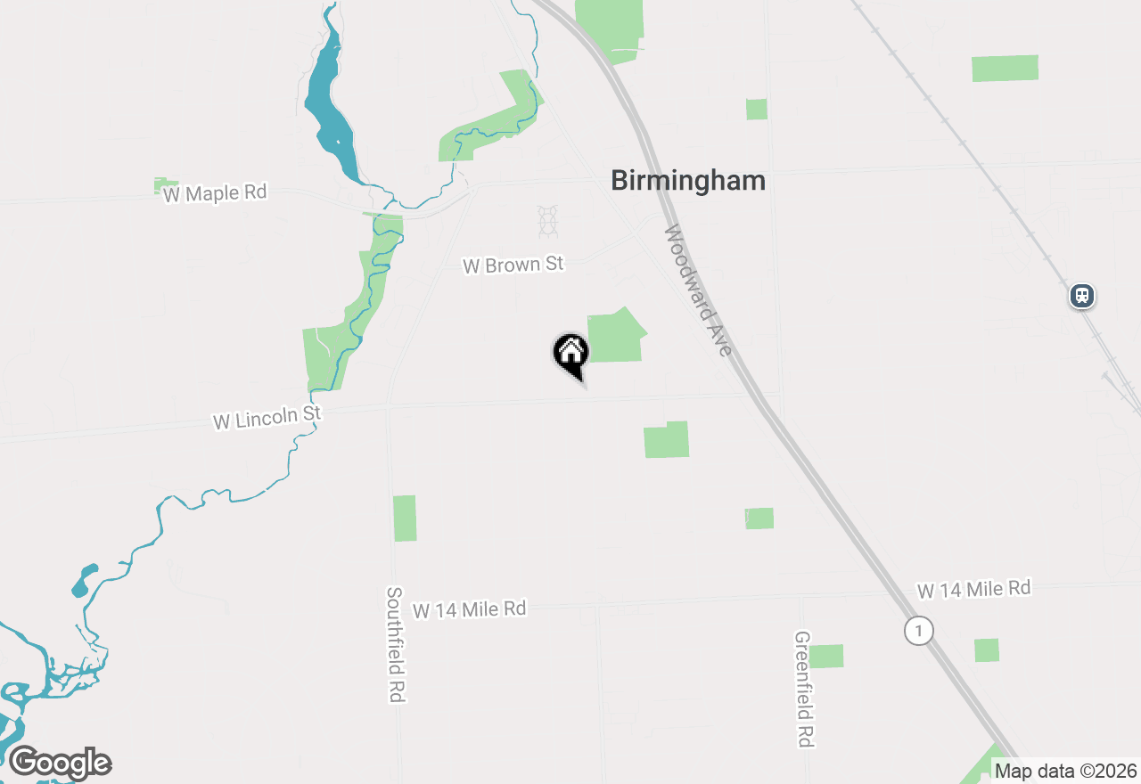Map of 1051 Henrietta Street, Birmingham, MI 48009