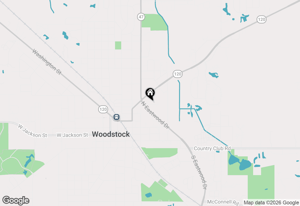 Map of 421 Center Street, Woodstock, IL 60098