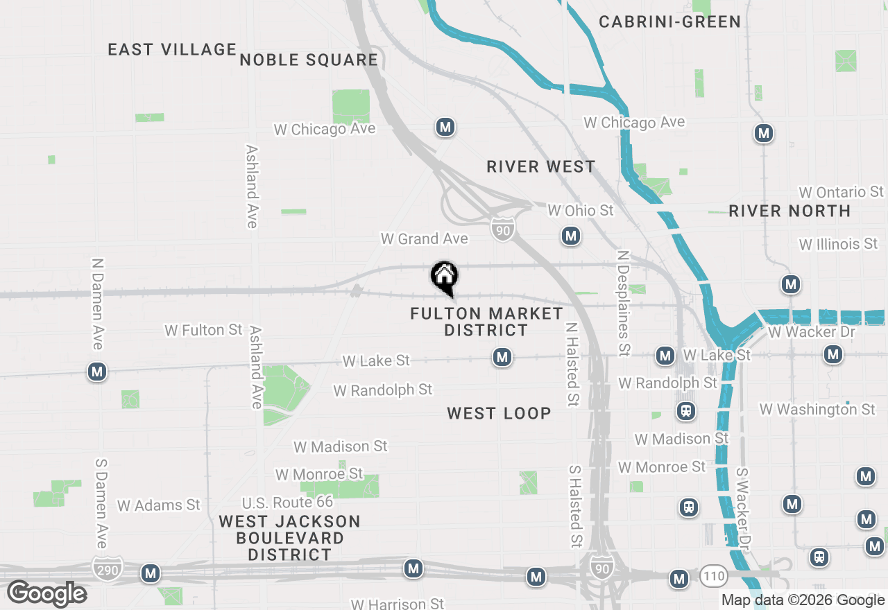 Map of 1114 W Carroll Avenue #PH-3302, Chicago, IL 60607