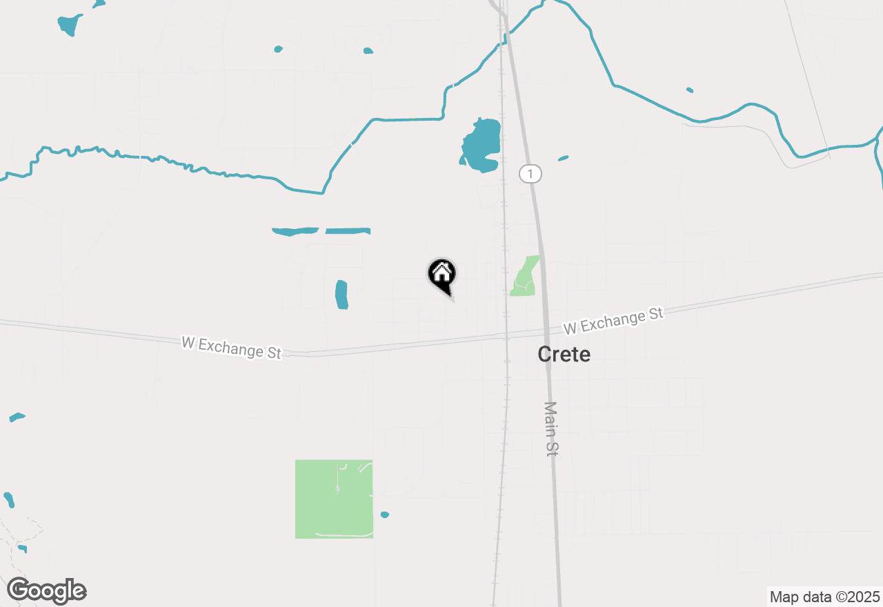 Map of 636 1st Street, Crete, IL 60417