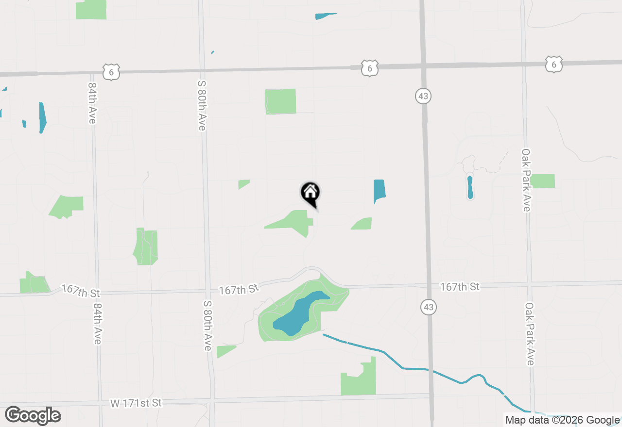 Map of 16422 76th Avenue, Tinley Park, IL 60477