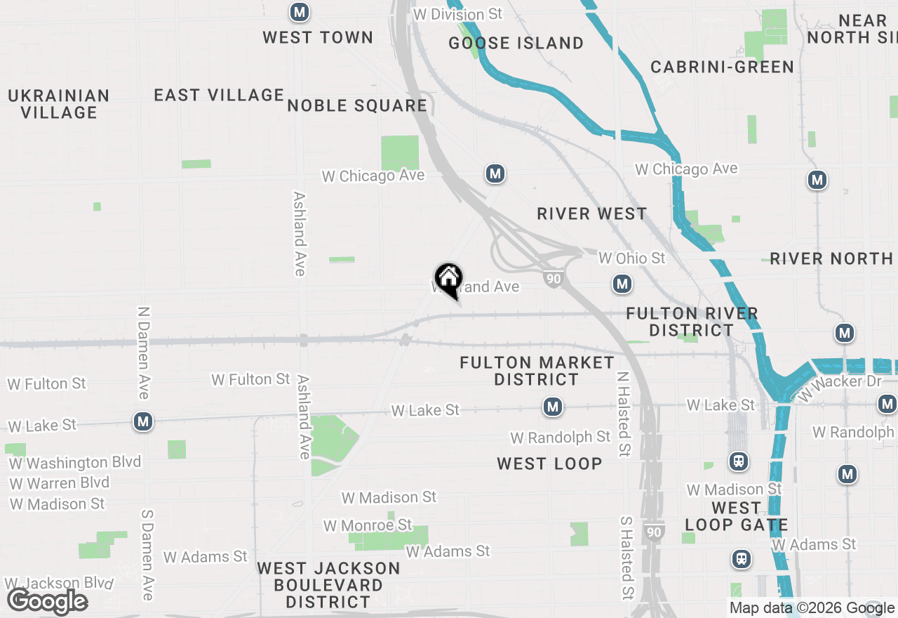 Map of 1216 W Hubbard Street #3, Chicago, IL 60642