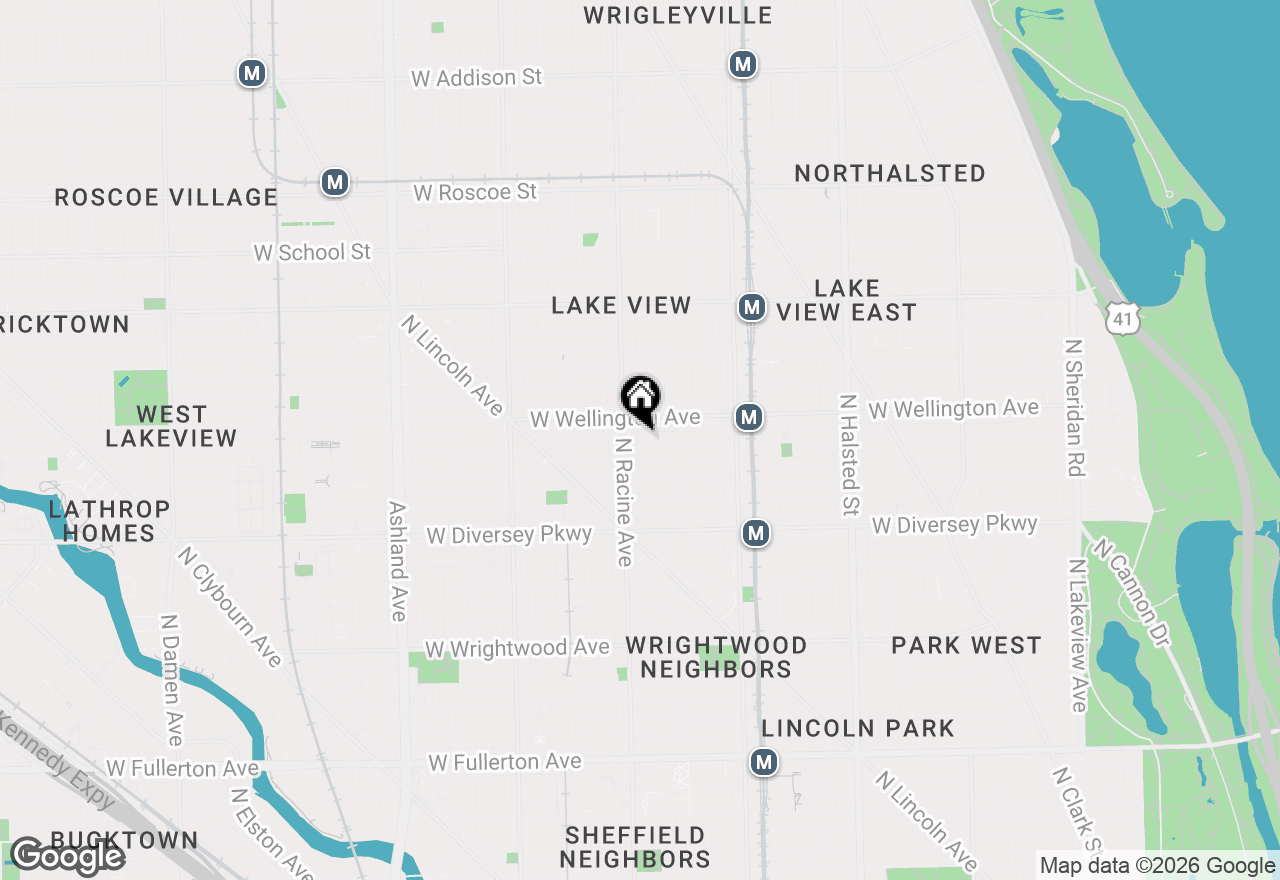 Map of 1140 W Oakdale Avenue #1, Chicago, IL 60657