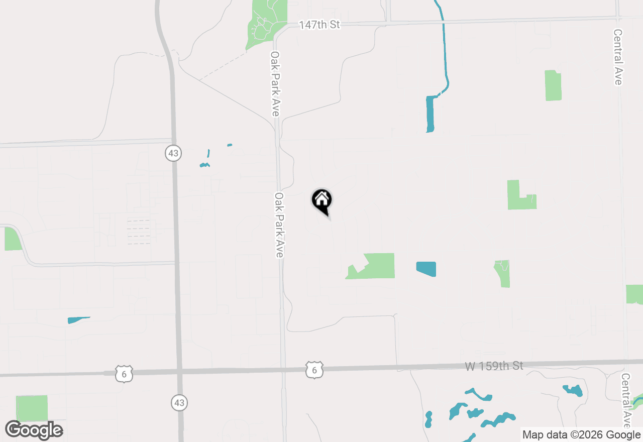 Map of 15329 Oak Road, Oak Forest, IL 60452