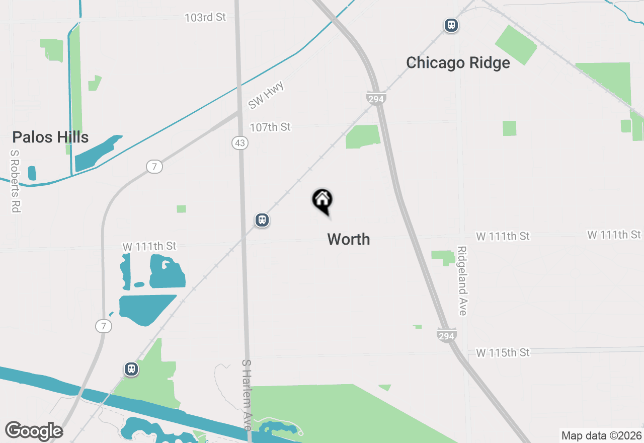 Map of 6856 W Crandall Avenue, Worth, IL 60482