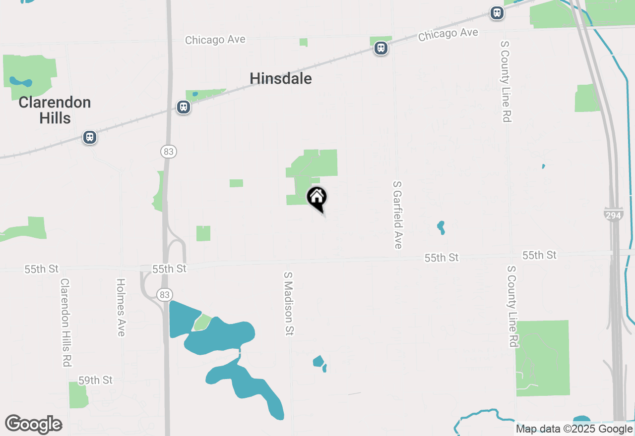Map of 821 S Clay Street, Hinsdale, IL 60521