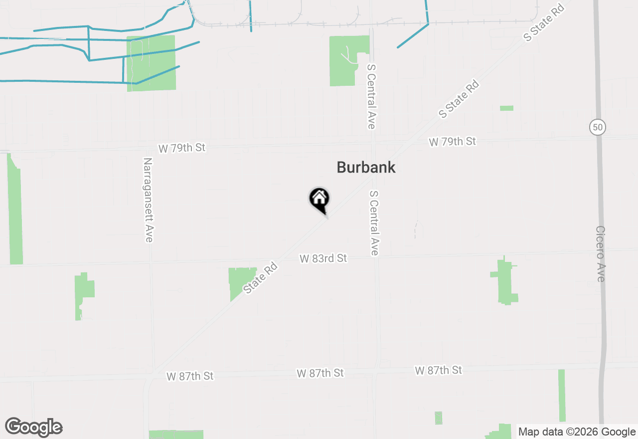 Map of 5831 W 81st Place, Burbank, IL 60459