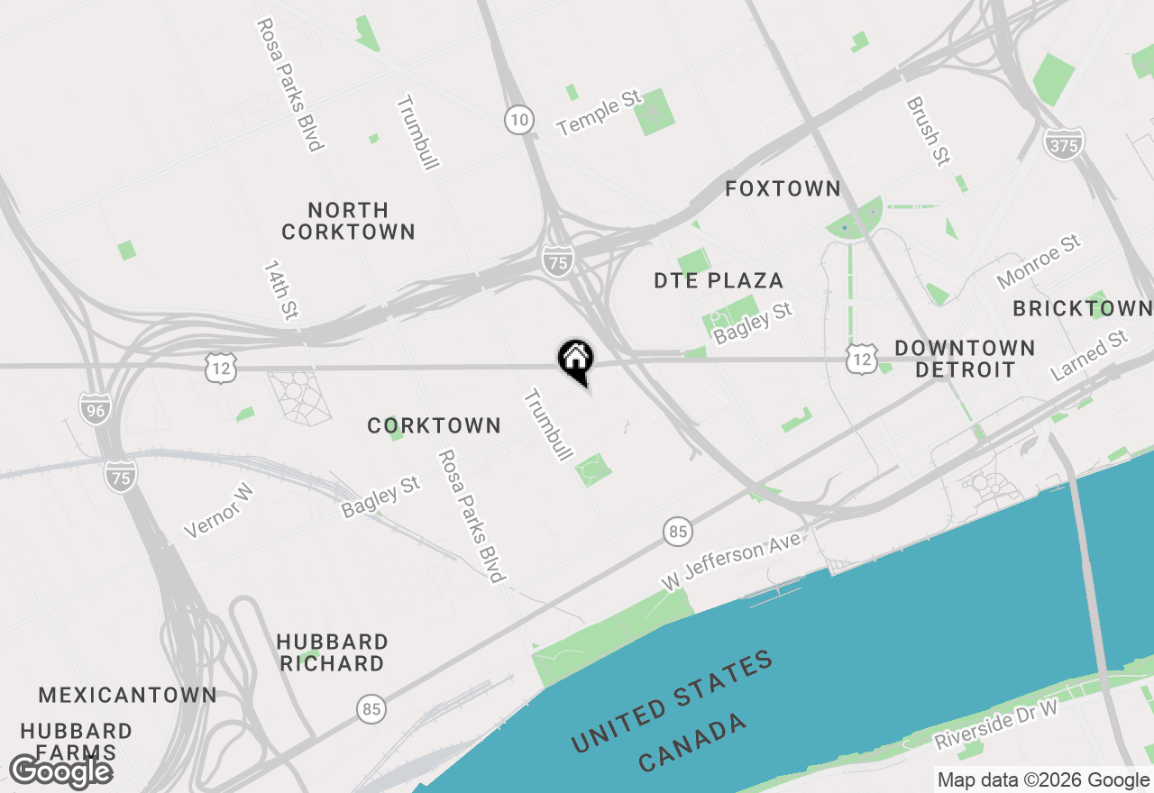 Map of 1350 Bagley Street, Detroit, MI 48226
