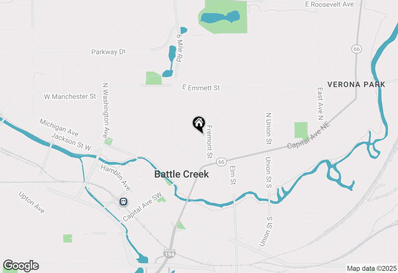 Map of 61 Rose Street, Battle Creek, MI 49017