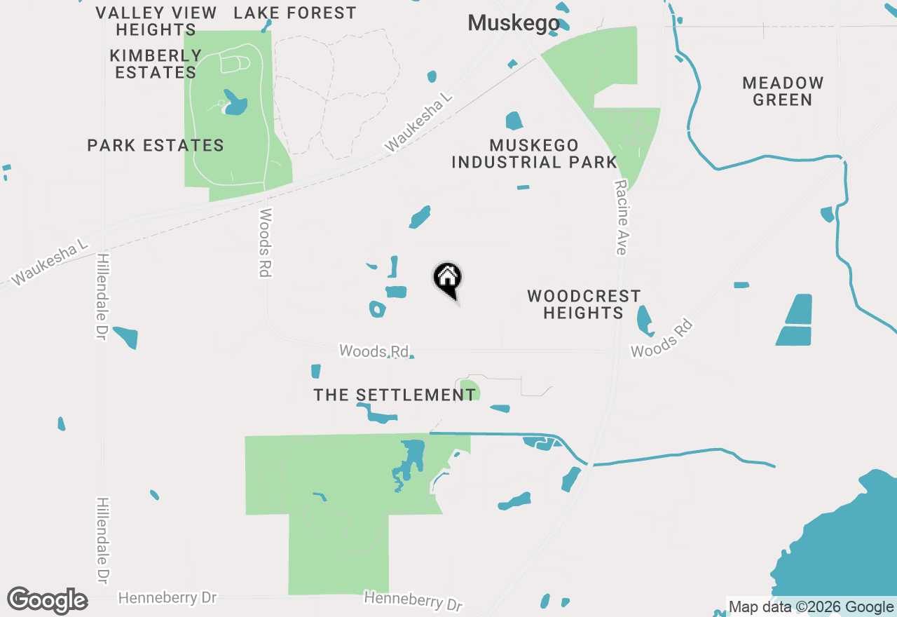 Map of S86W19150 Woods Rd, Muskego, WI 53150