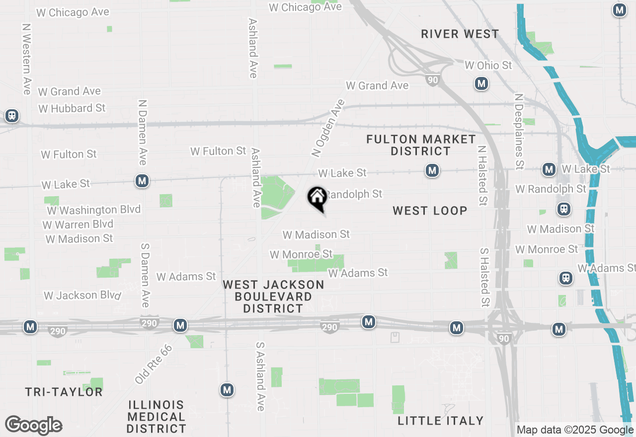 Map of 1355 W Washington Boulevard #2E, Chicago, IL 60607