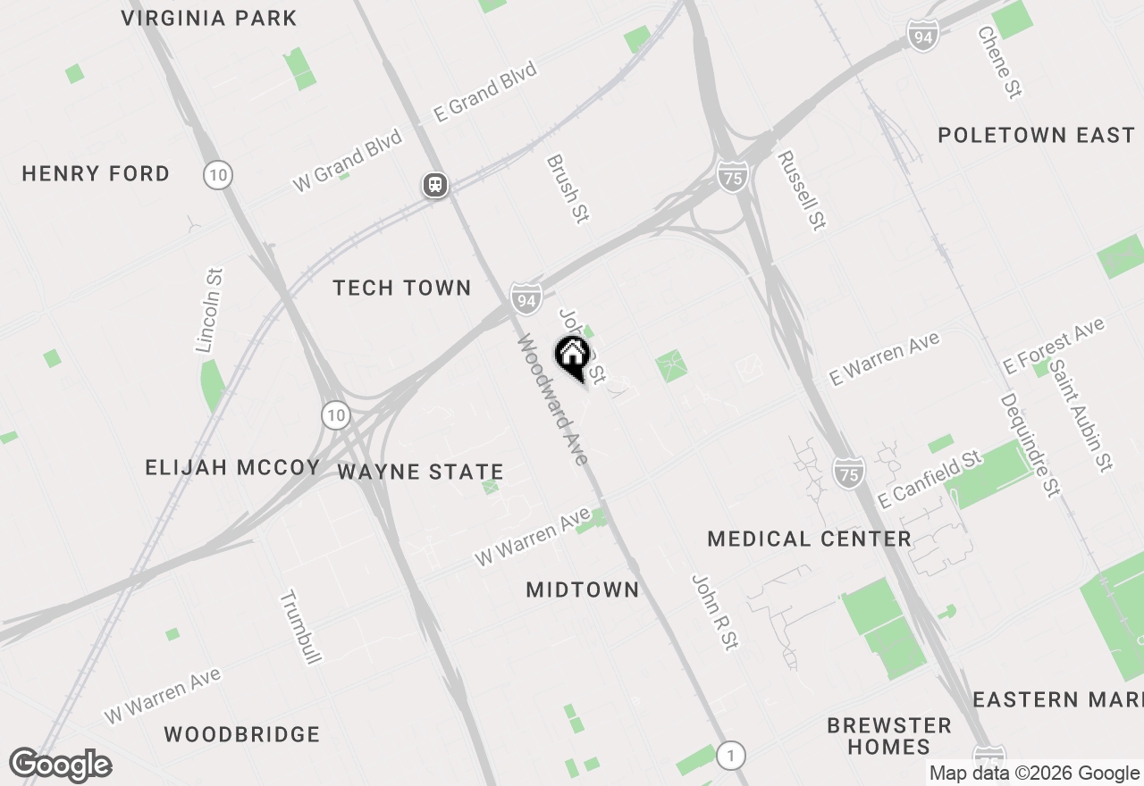 Map of 15 E Kirby Street #1231, Detroit, MI 48202