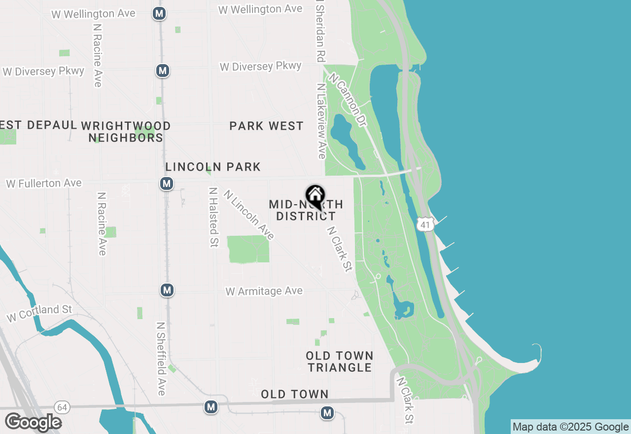 Map of 416 W Grant Place #B, Chicago, IL 60614