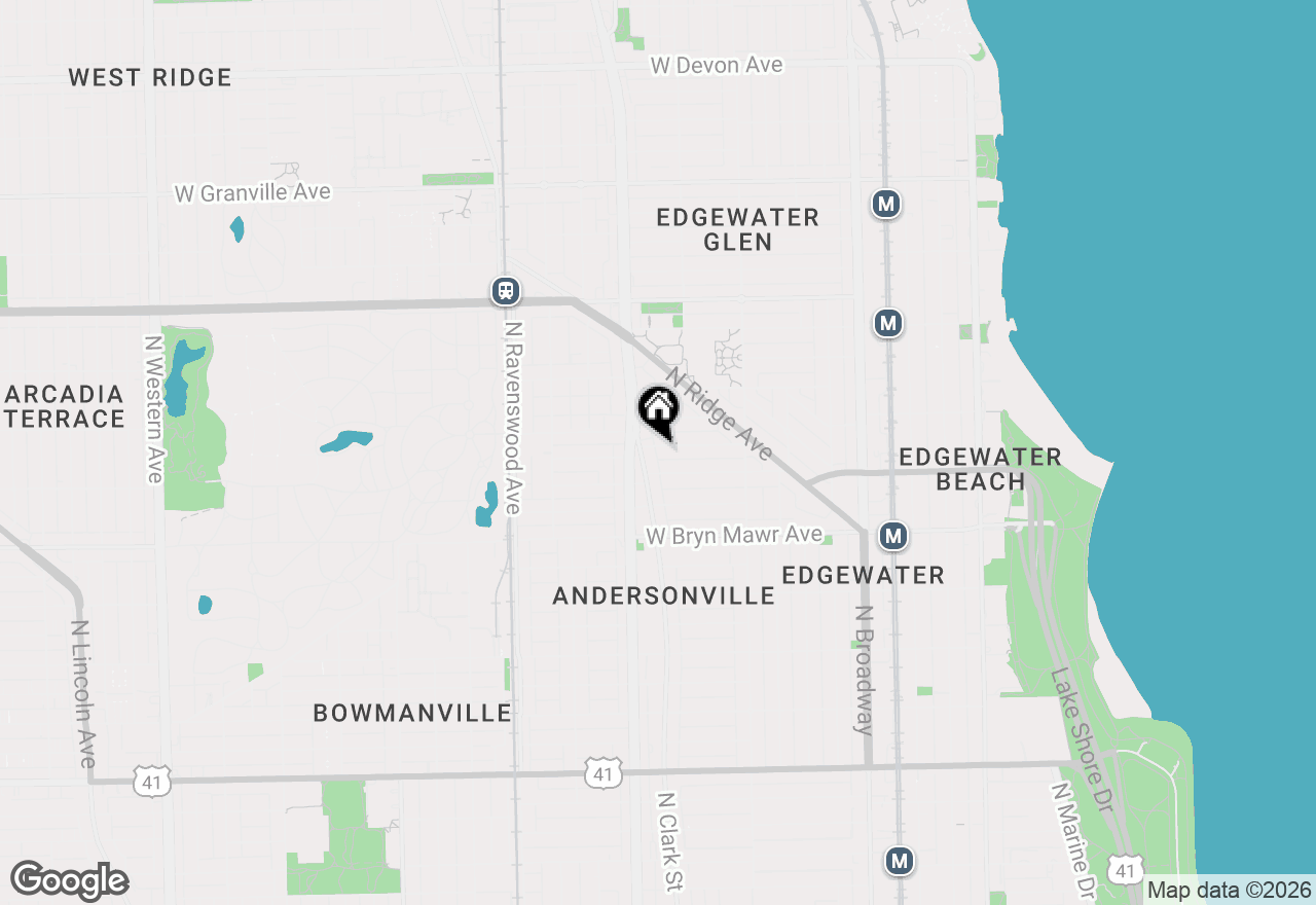 Map of 1527 W Edgewater Avenue, Chicago, IL 60660
