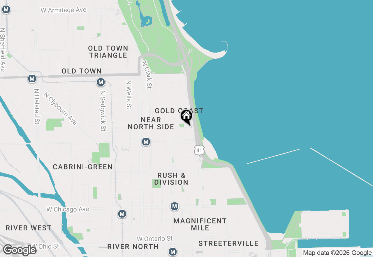Map of 1244 N Stone Street #PH, Chicago, IL 60610