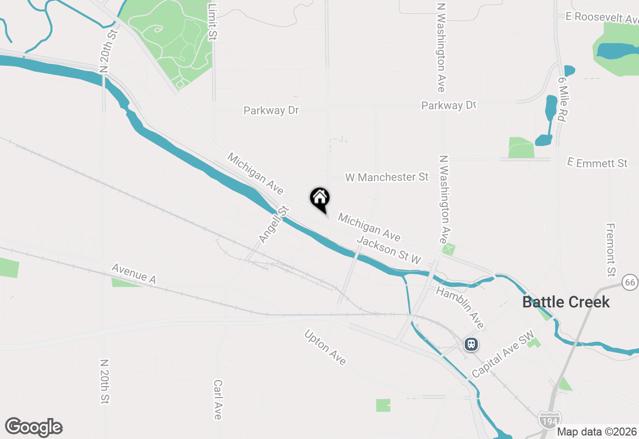 Map of 504 Jackson Street W, Battle Creek, MI 49037