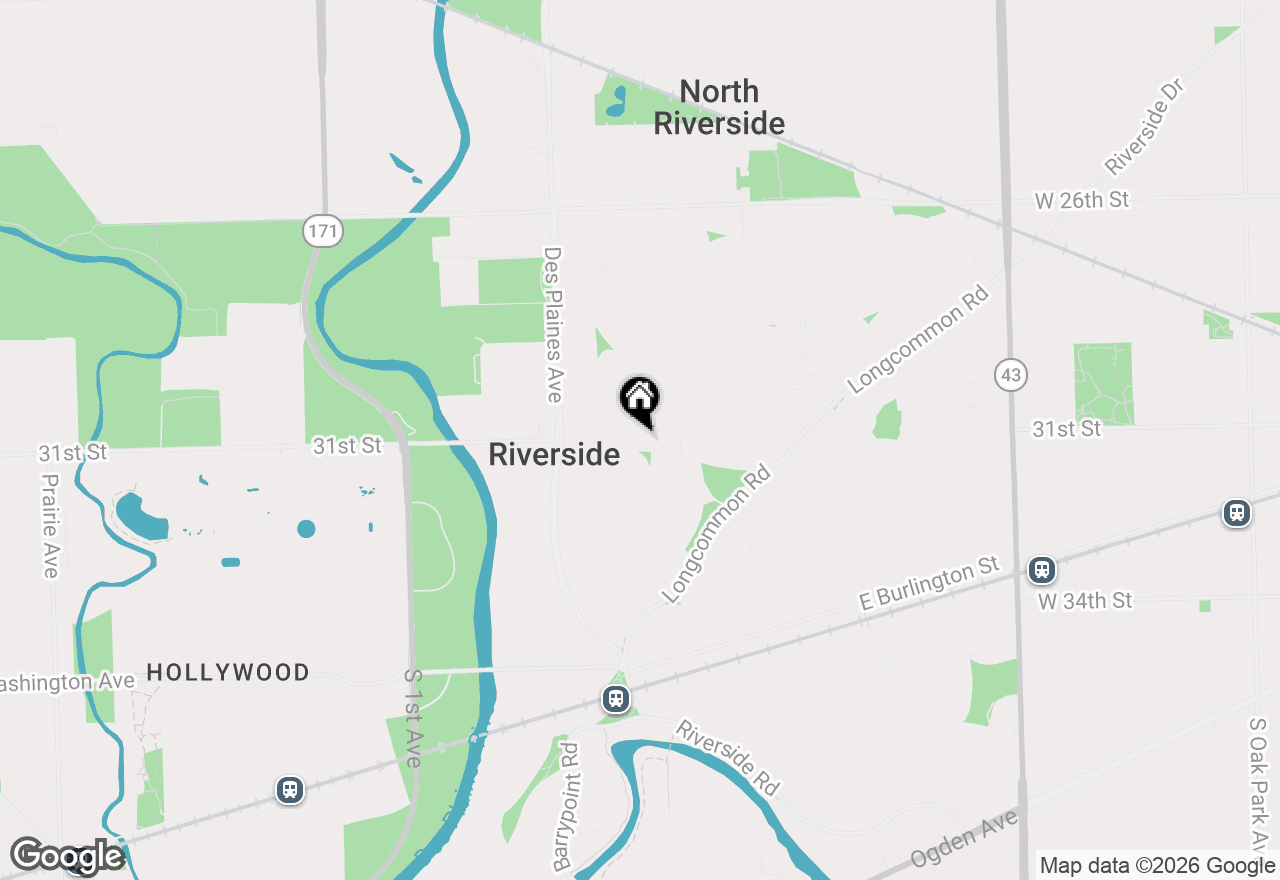 Map of 350 N Delaplaine Road, Riverside, IL 60546