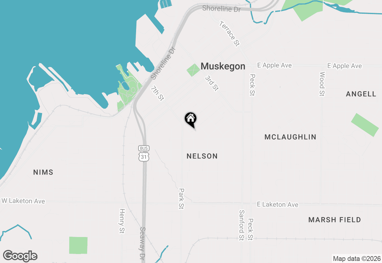 Map of 1388 7th Street, Muskegon, MI 49441