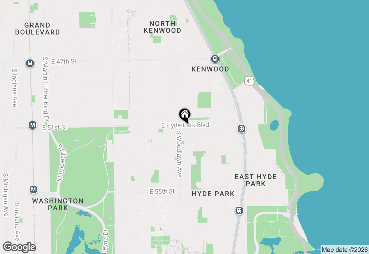 Map of 1221 E Hyde Park Boulevard #1, Chicago, IL 60615