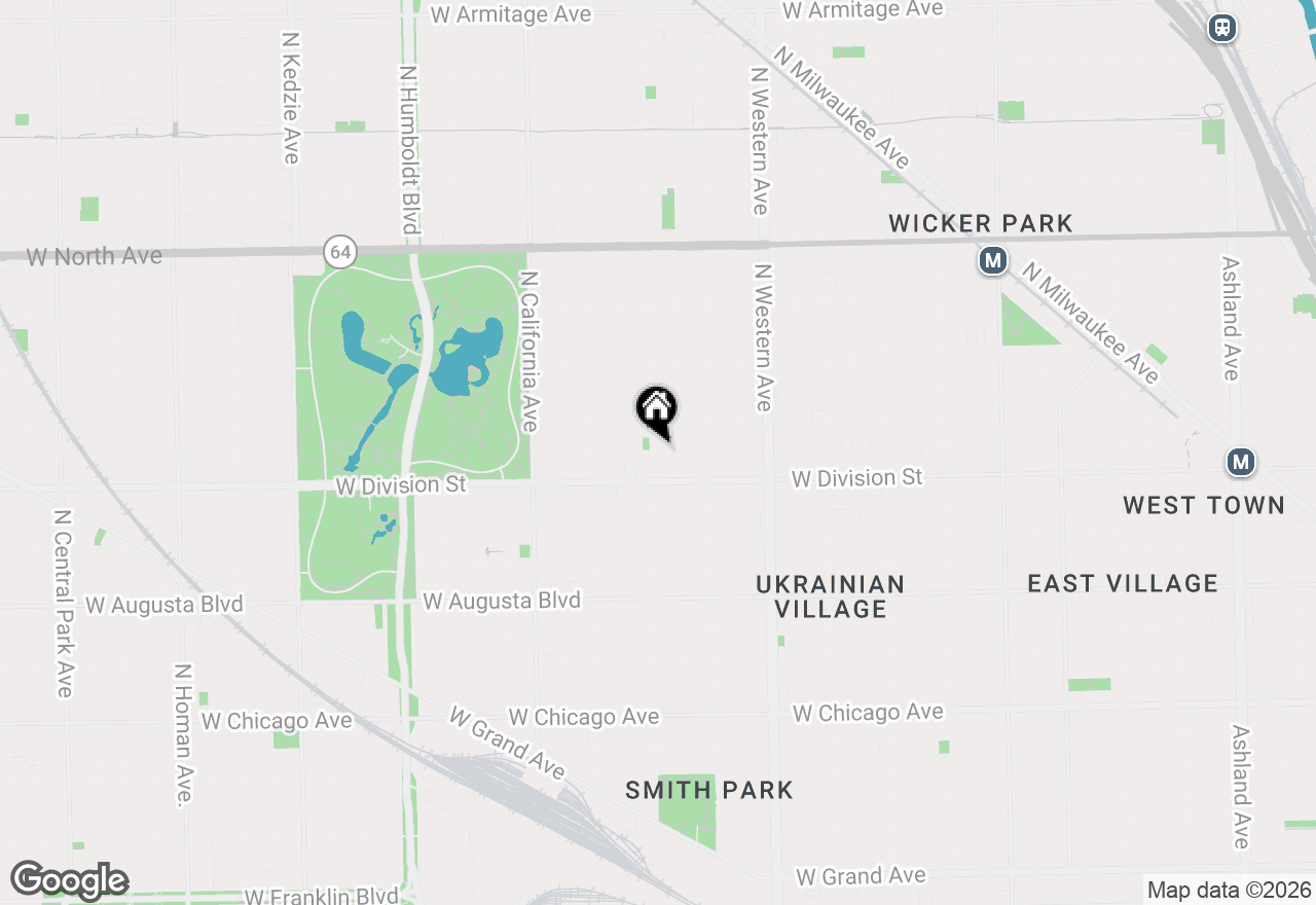 Map of 1227 N Rockwell Street #2, Chicago, IL 60622