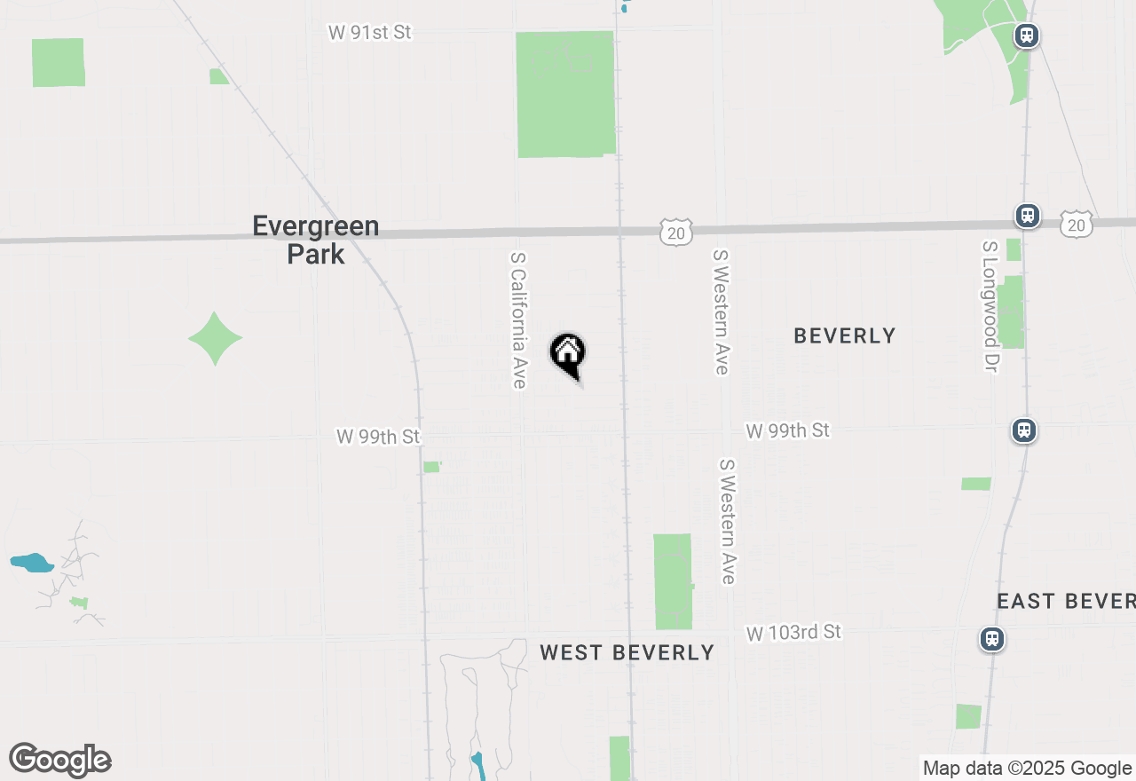 Map of 9800 S Washtenaw Avenue, Evergreen Park, IL 60805