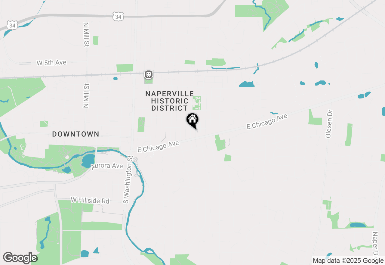 Map of 116 S Wright Street, Naperville, IL 60540