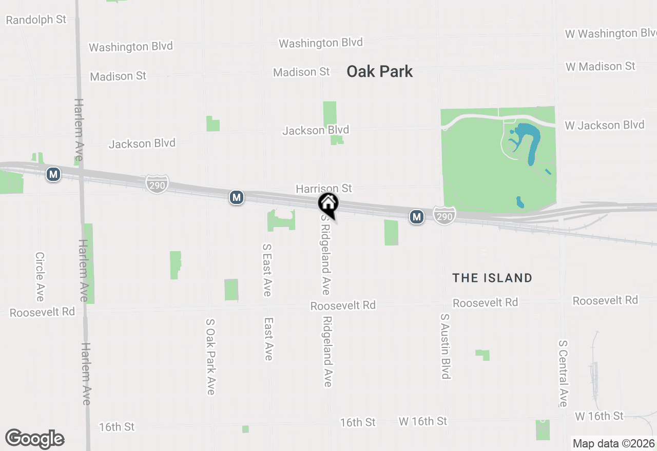 Map of 1010 S Ridgeland Avenue, Oak Park, IL 60304