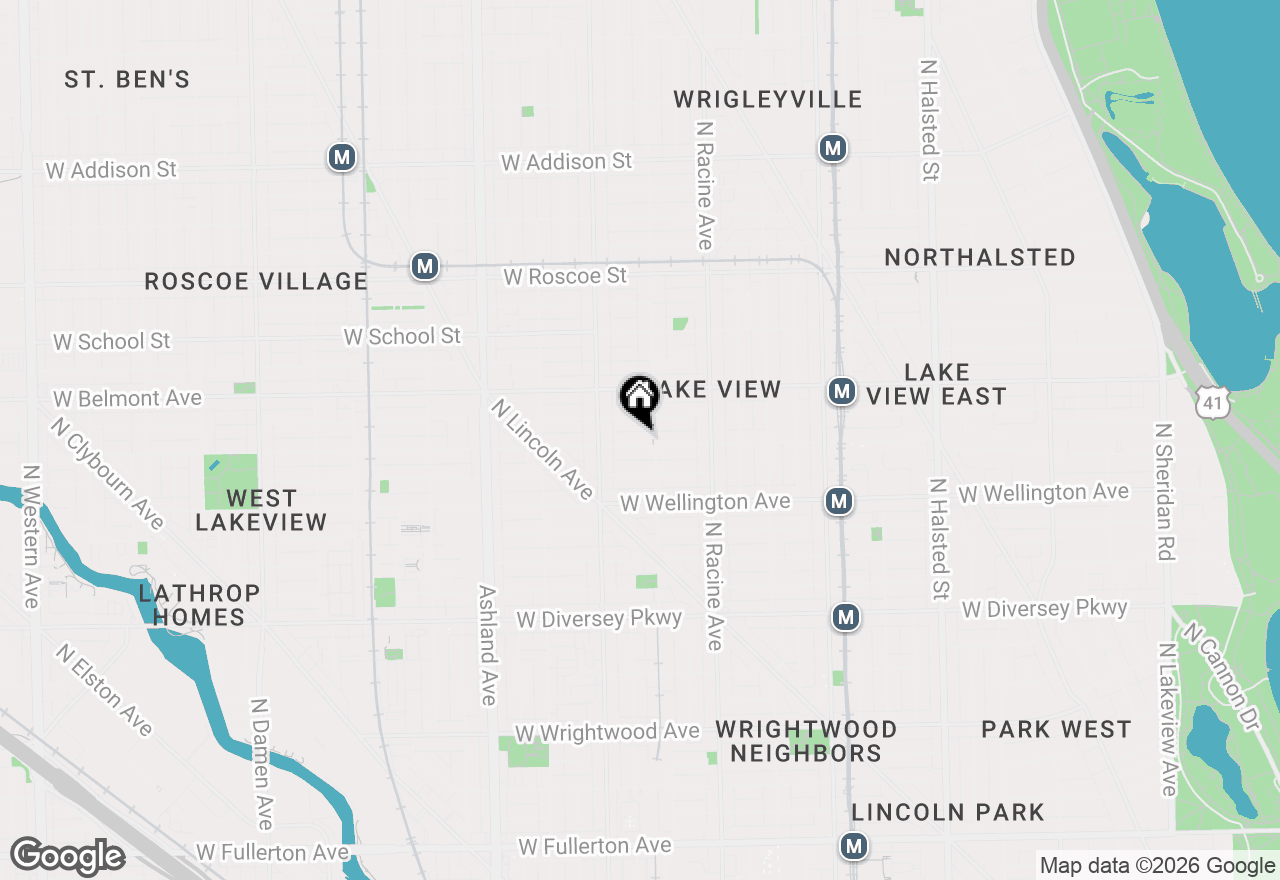 Map of 1314 W Barry Avenue, Chicago, IL 60657