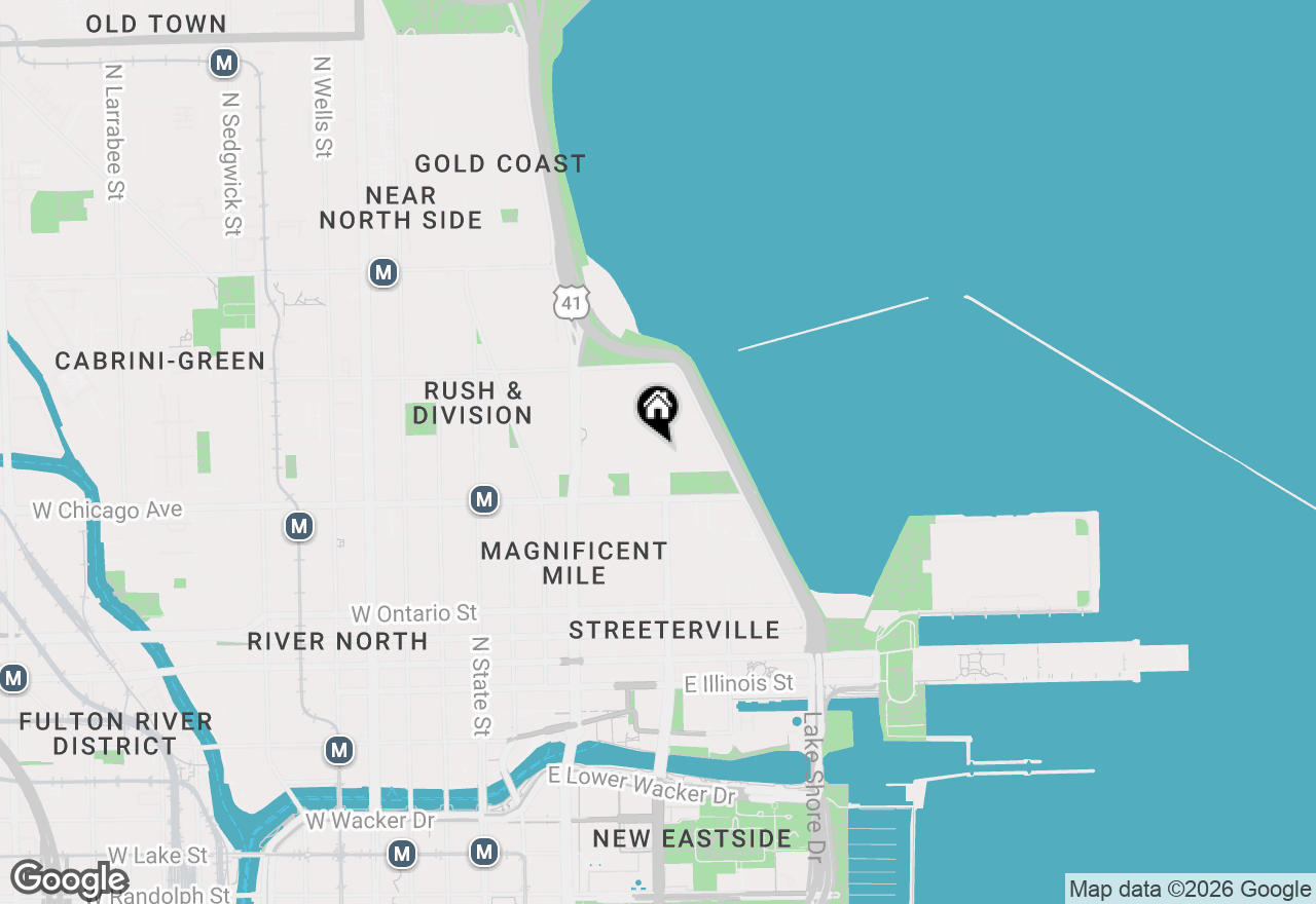 Map of 850 N Dewitt Place #15F, Chicago, IL 60611