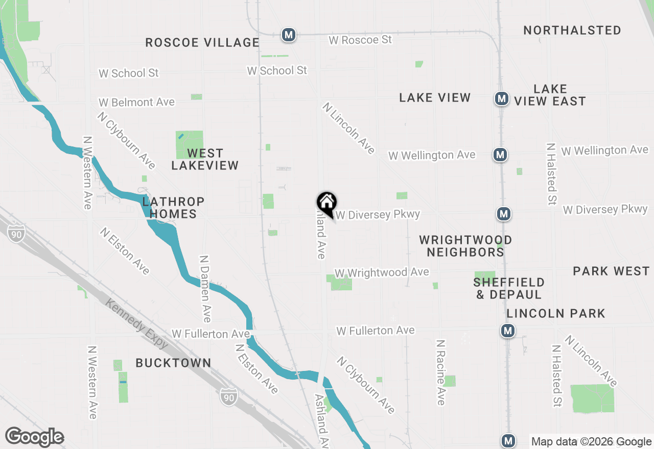 Map of 2743 N Ashland Avenue #1S, Chicago, IL 60614