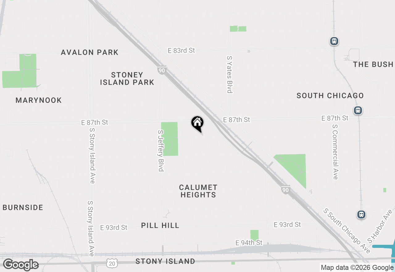 Map of 8757 S Paxton Avenue, Chicago, IL 60617