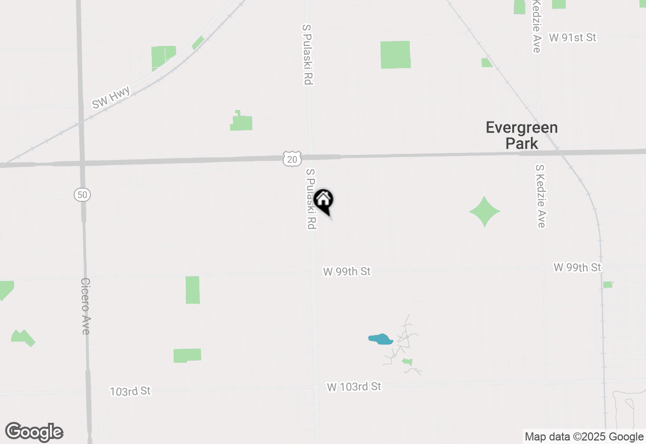 Map of 9710 S Harding Avenue, Evergreen Park, IL 60805