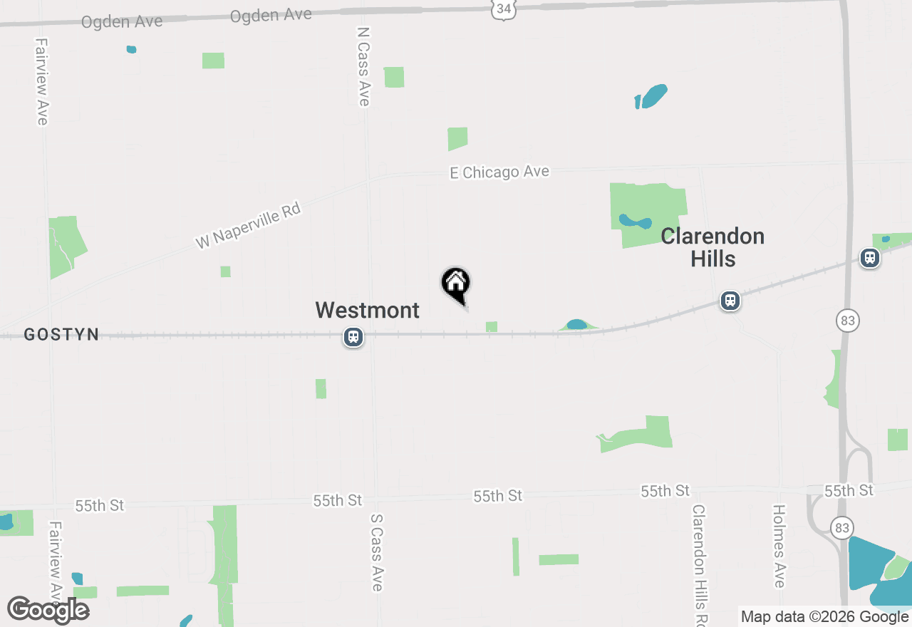 Map of 132 Hiawatha Drive, Clarendon Hills, IL 60514