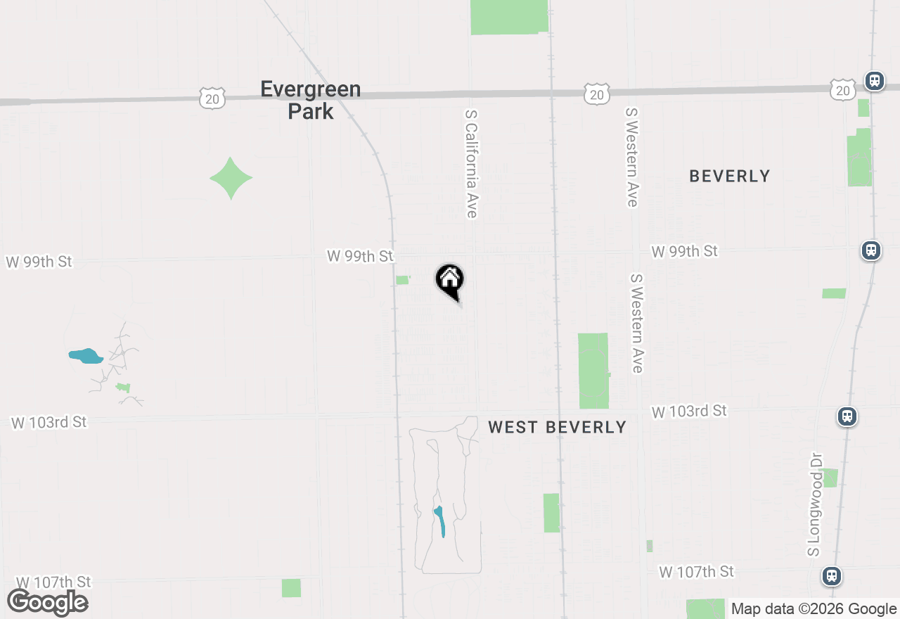 Map of 2832 W 100th Place, Evergreen Park, IL 60805