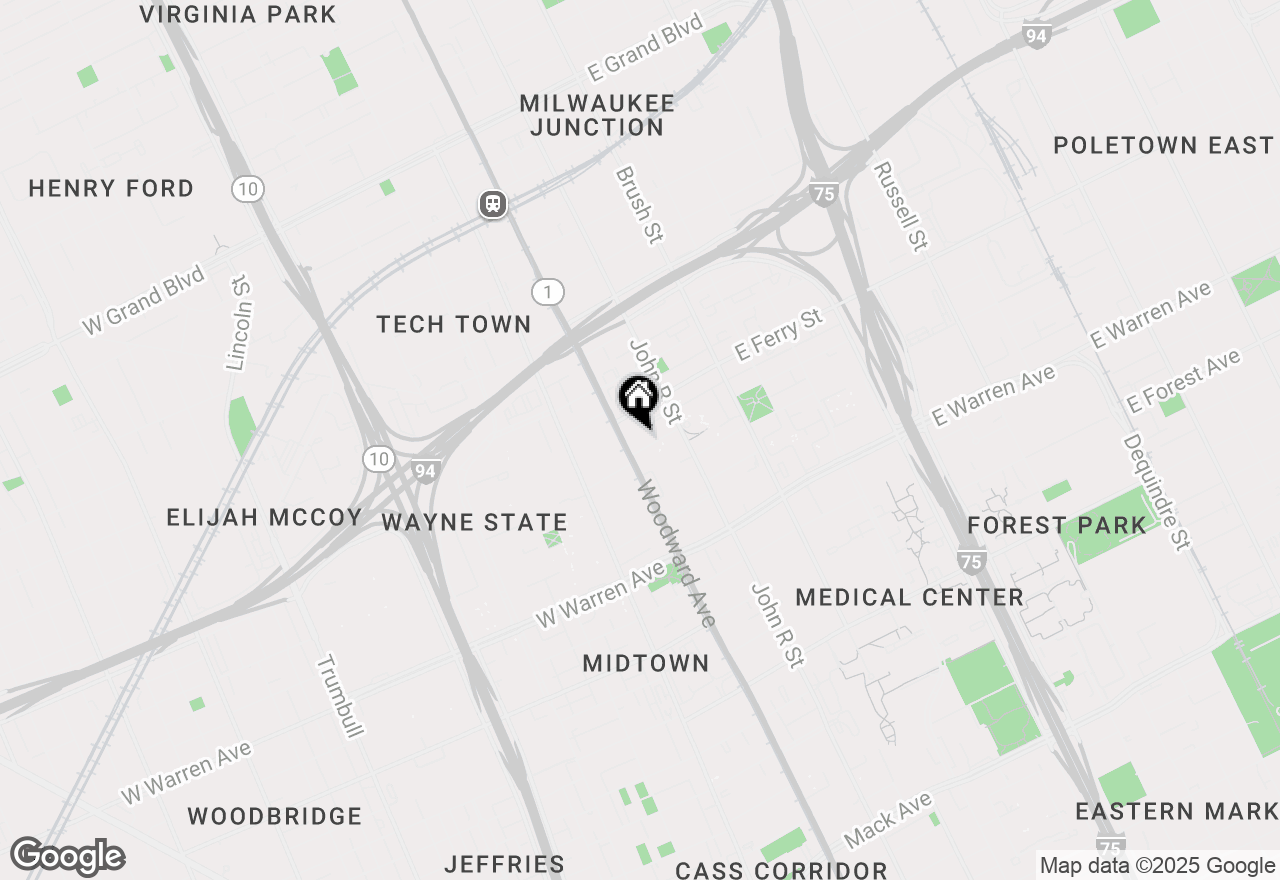 Map of 15 E Kirby Street #914, Detroit, MI 48202