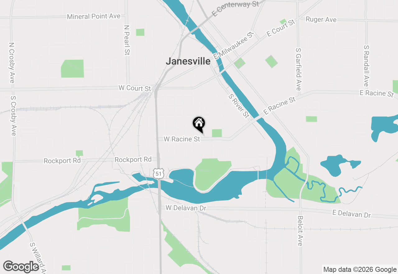 Map of 424 Lincoln Street, Janesville, WI 53548