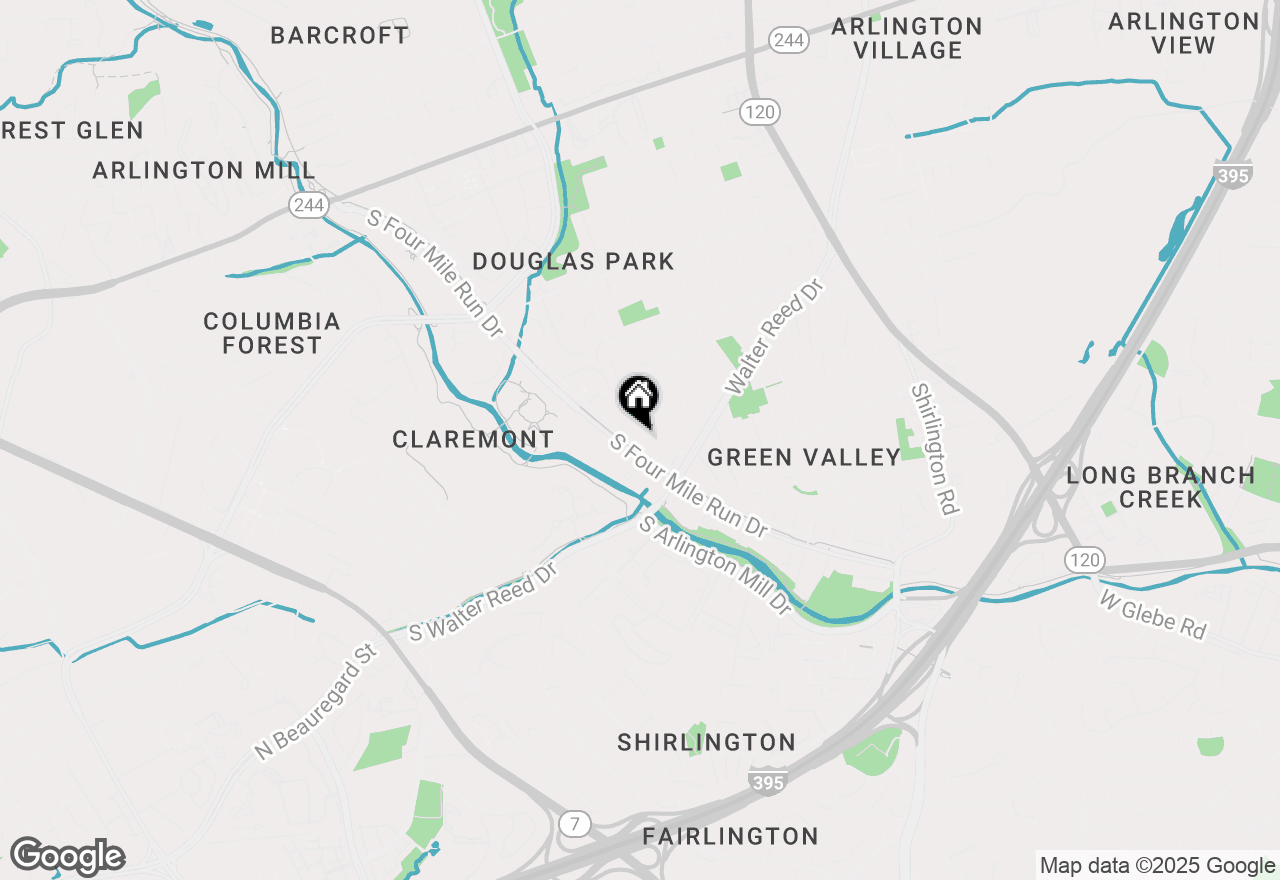 Map of 4141 S Four Mile Run Drive #201, Arlington, VA 22204