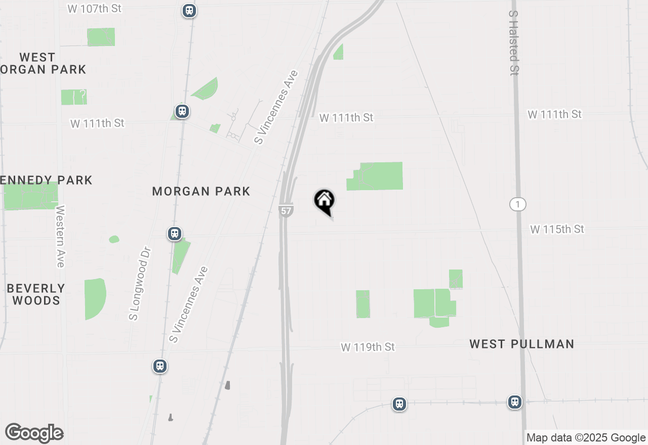 Map of 1447 W 114th Place, Chicago, IL 60643