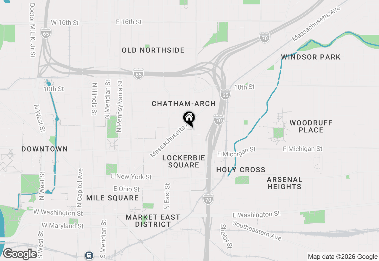 Map of 624 E Walnut Street #39, Indianapolis, IN 46204