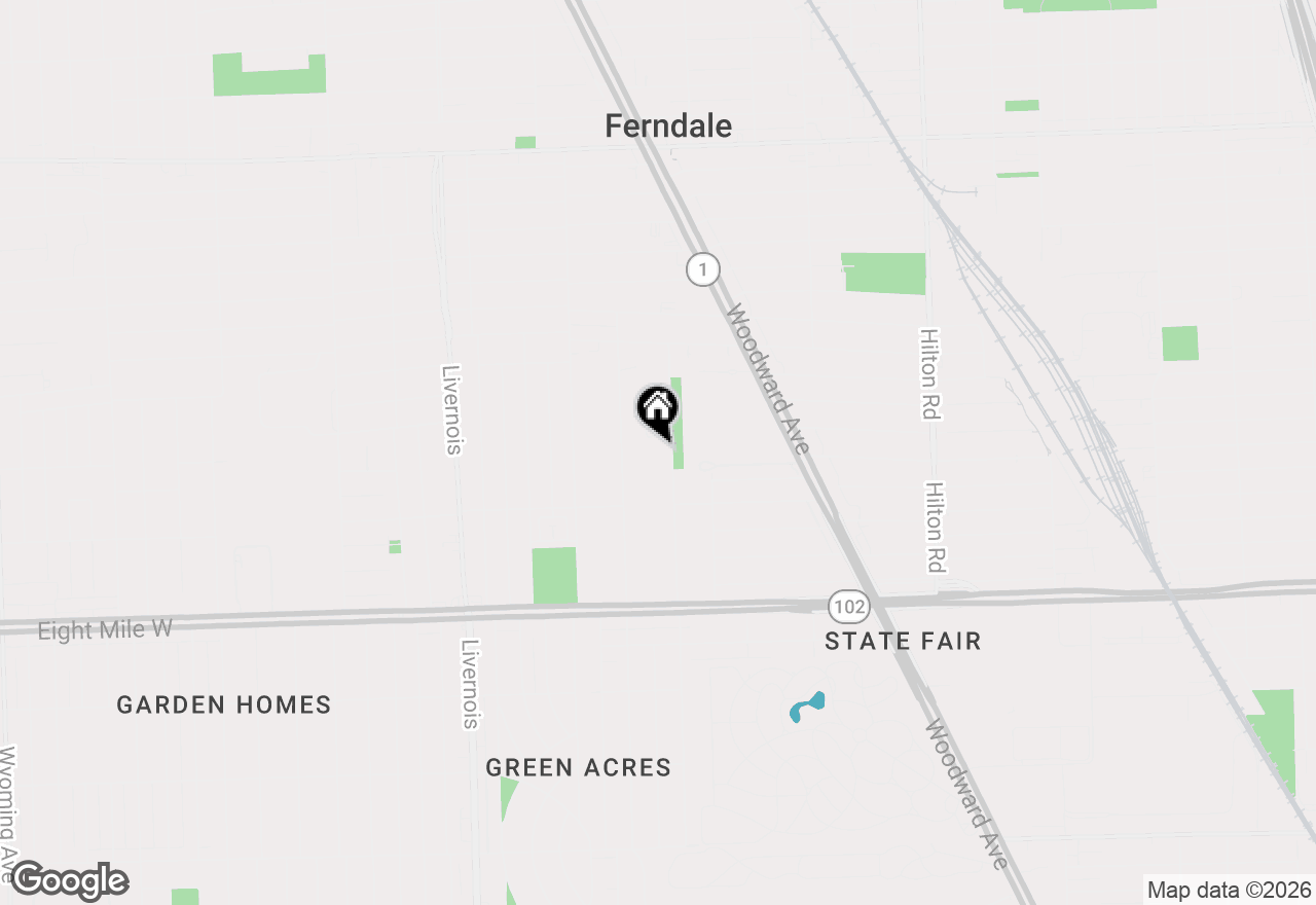 Map of 621 Saint Louis Street, Ferndale, MI 48220