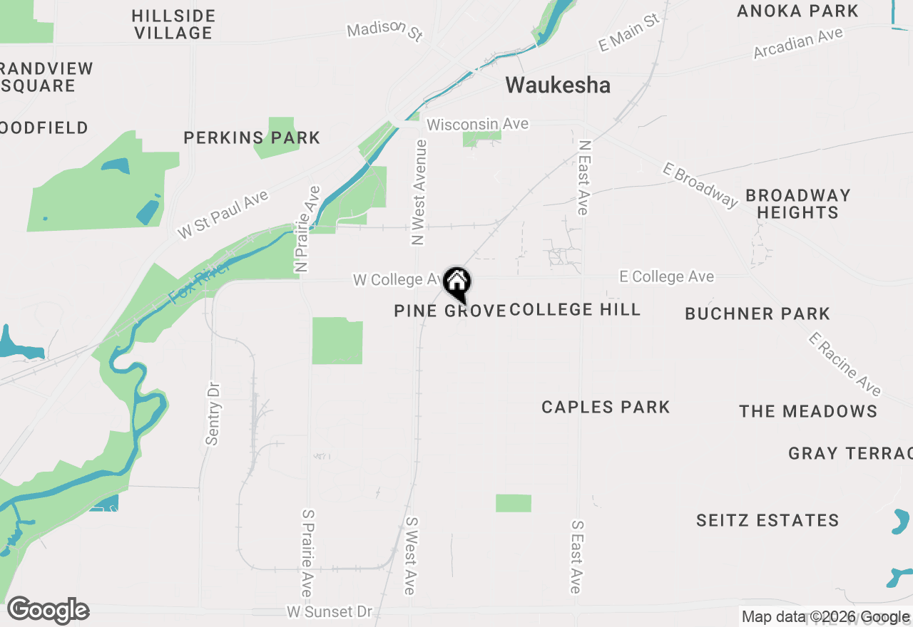 Map of 401 Harvey Ave, Waukesha, WI 53186