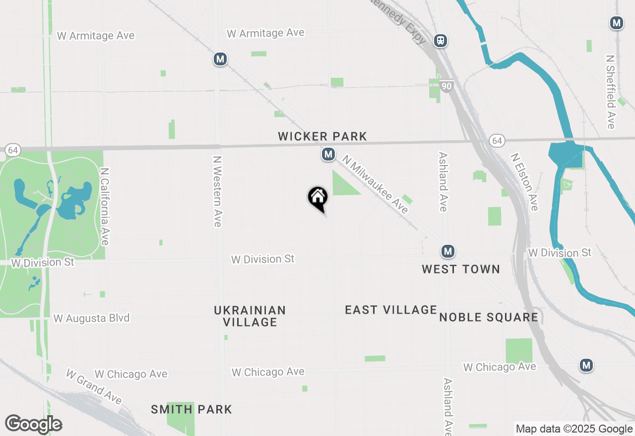 Map of 2031 W Evergreen Avenue #4W, Chicago, IL 60622