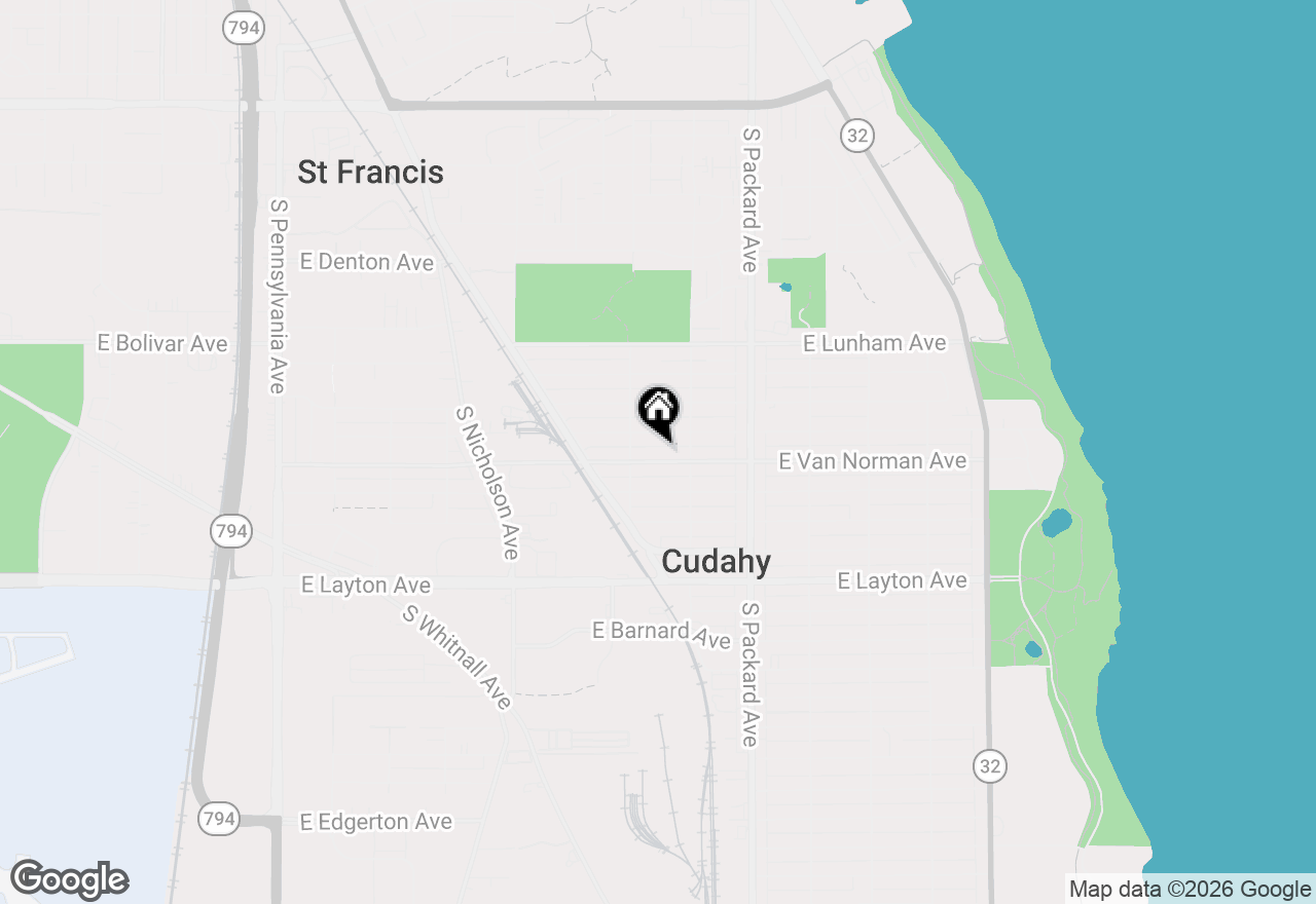 Map of 3436 E Van Norman Ave, Cudahy, WI 53110