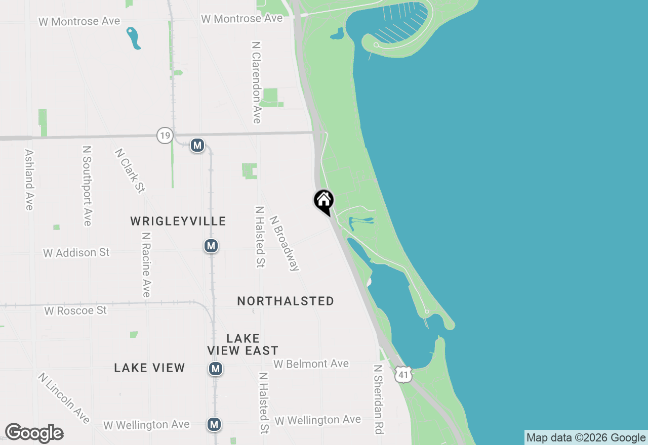 Map of 3600 N Lake Shore Drive #1807, Chicago, IL 60613
