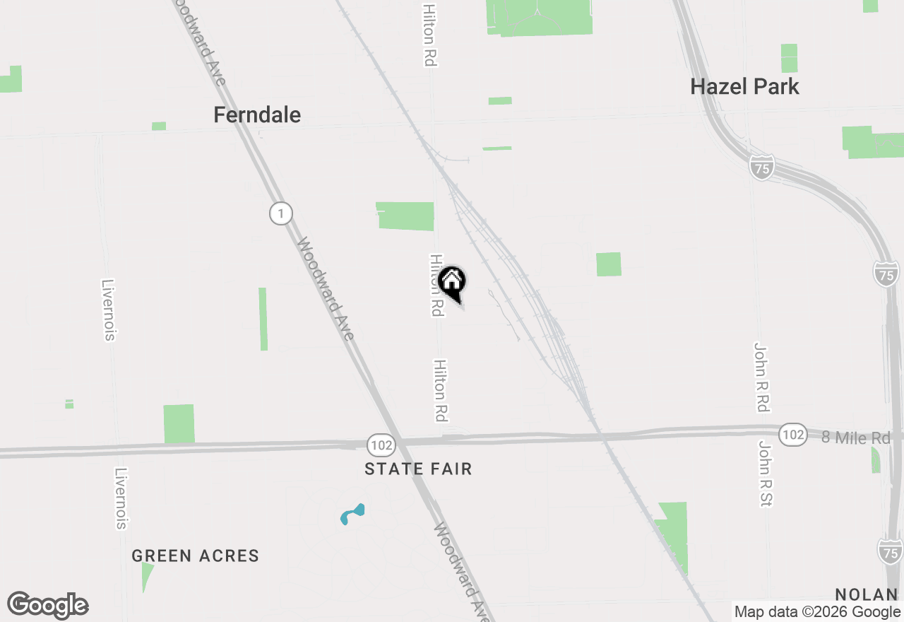 Map of 634 Channing Street, Ferndale, MI 48220