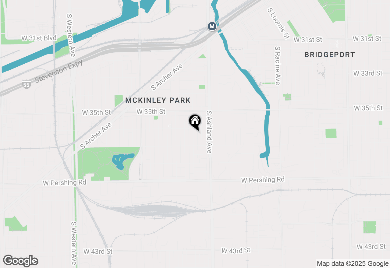 Map of 3621 S Paulina Street #2F, Chicago, IL 60609