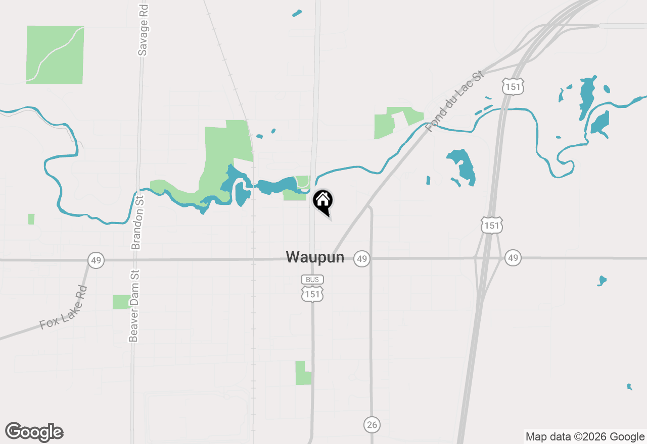Map of 422 Jackson Street, Waupun, WI 53963