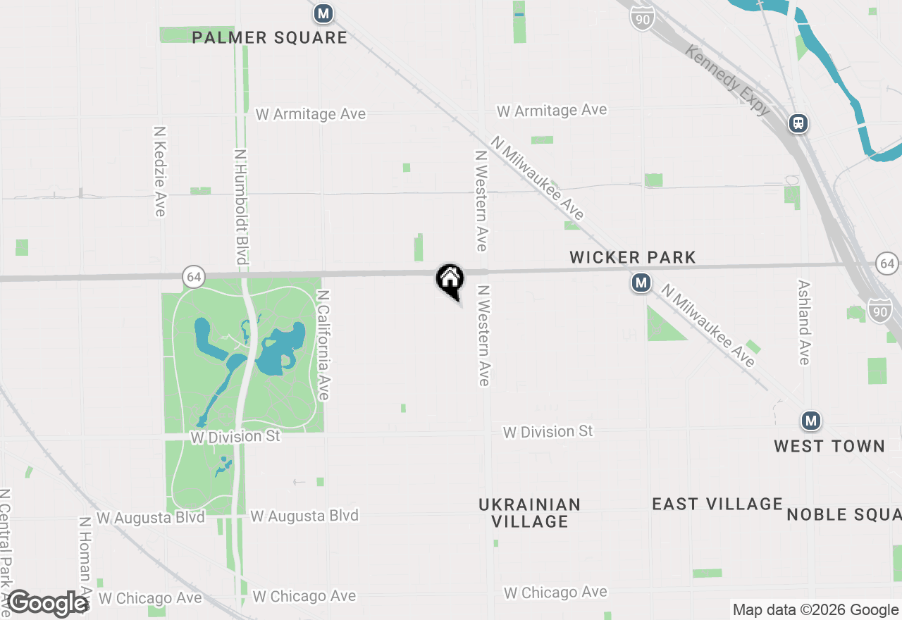 Map of 1501 N Campbell Avenue #1S, Chicago, IL 60622