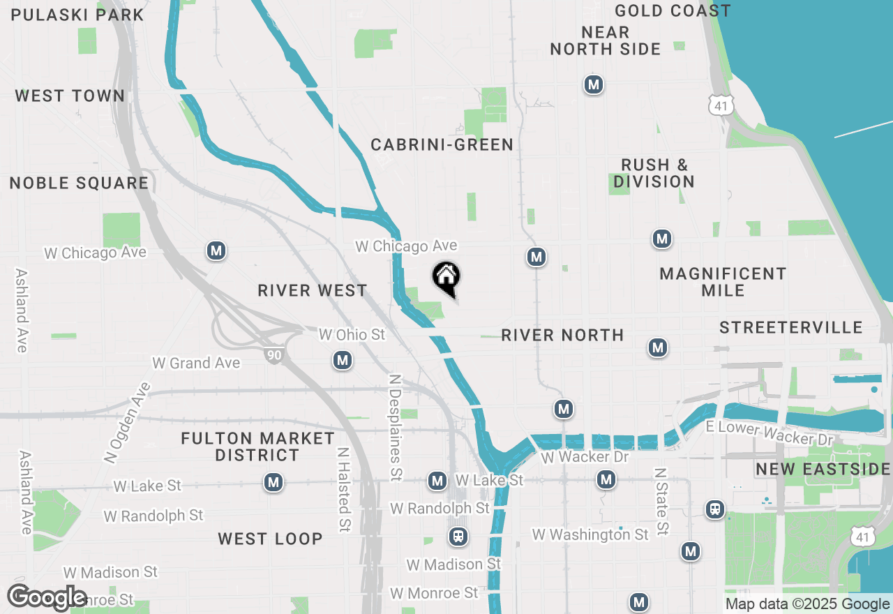 Map of 653 N Kingsbury Street #2202, Chicago, IL 60654